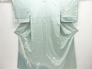 未使用品　手描き友禅　草花模様訪問着